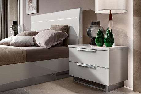 Kimera White Modern Contemporary High Gloss Lacquer Solid Wood 5-Drawers Chest - Ella Furniture