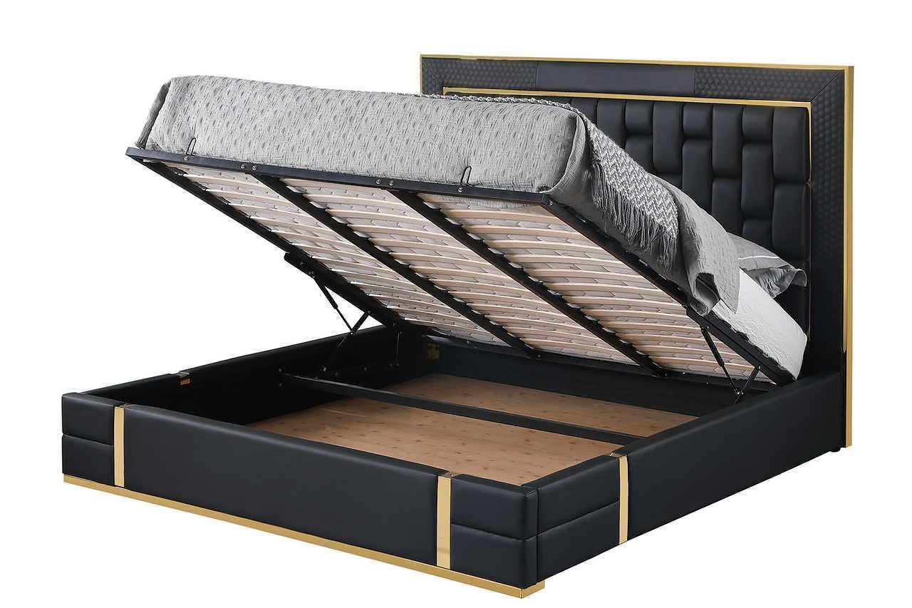 Marbella Black Storage Platform King Bed