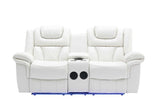 Party Time White Reclining Sofa, Loveseat Recliner