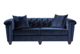 Lush Navy Modern Contemporary Solud Wood Velvet/Fabric Upholstered Tufted Sofa&Loveseat - Ella Furniture