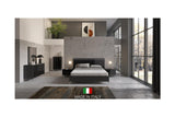 Osiris Black/Gray Modern Contemporary High Gloss Lacquer Solid Wood LED Bedroom Set - Ella Furniture