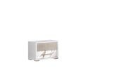 Cruz White/Gray Contemporary High Gloss Lacquer Solid Wood Marble Top 5-Drawers Chest - Ella Furniture
