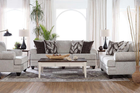 Marley Cloud Grey Blue Modern Contemporary Solid Wood Fabric Upholstered Loveseat - Ella Furniture