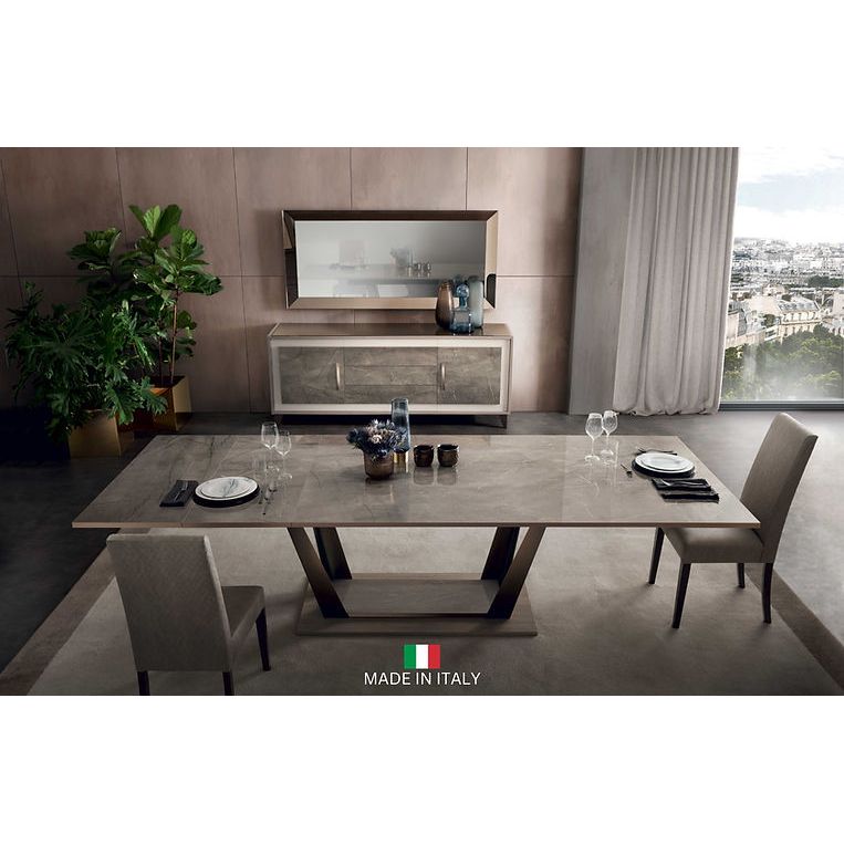 Ambra High Gloss 7-Piece Dining Set with Table and 6 Chairs from Ella Furniture