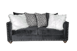 Zander Black Velvet 2-Piece Living Room Set