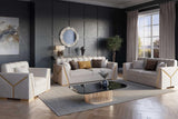 Hilena White Velvet Living Room Set