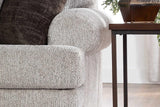 Marley Cloud Grey Blue Modern Contemporary Solid Wood Fabric Upholstered Loveseat - Ella Furniture