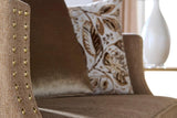 Simone Flax Brown Modern Contemporary Wood, Engineered Wood Fabric Sofa & Loveseat - Ella Furniture