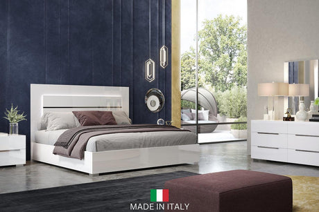 Premium White Modern Traditional Contemporary Marble Top Solid Wood Bedroom Set - Ella Furniture