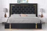 Marbella Black Storage Platform Queen Bed