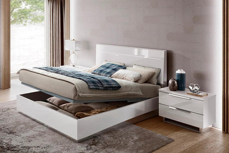 Kimera White Modern Contemporary High Gloss Lacquer Solid Wood 5-Drawers Chest - Ella Furniture