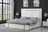 Marbella White Storage Platform King Bed