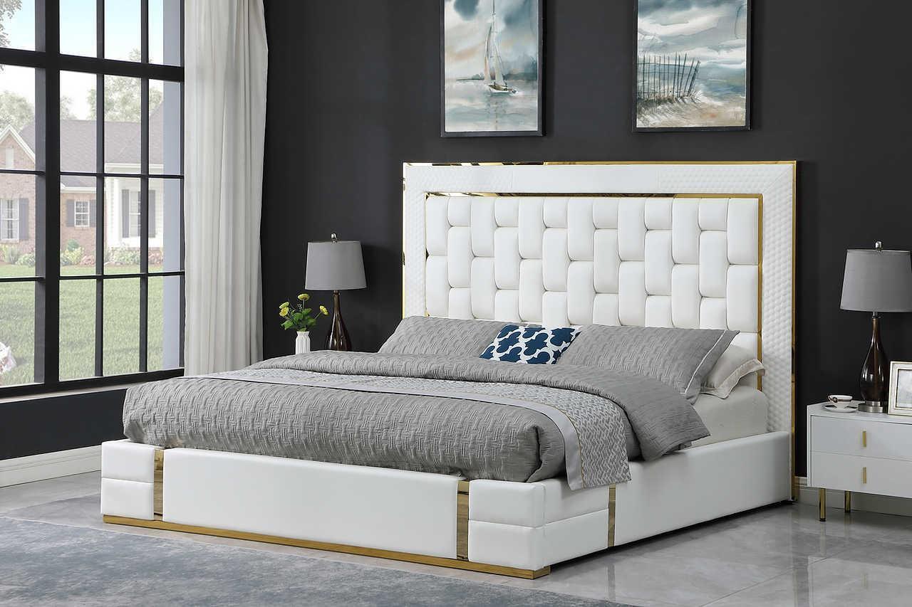 Marbella White Storage Platform Queen Bed