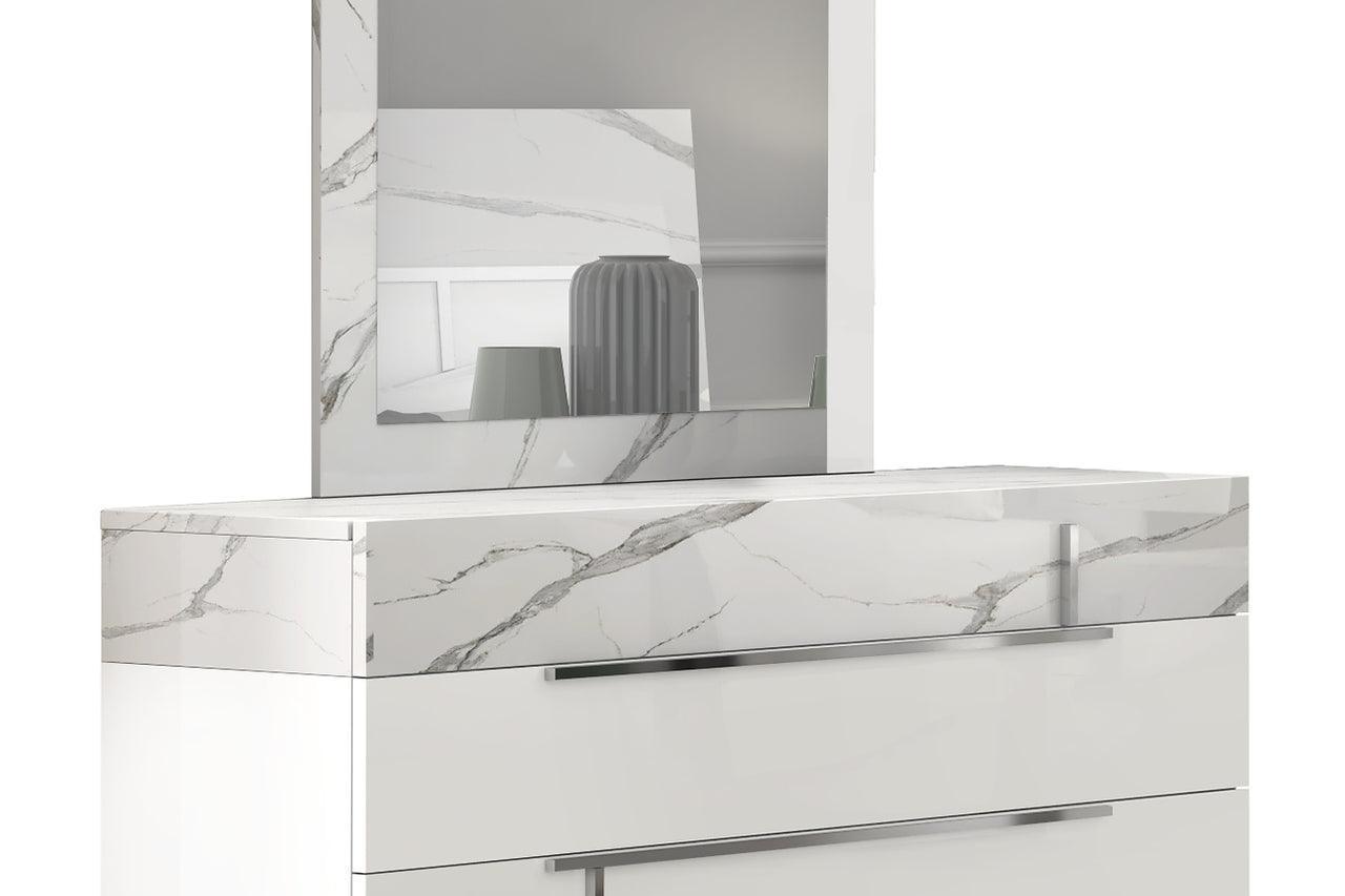 Sunset White Platform Queen Bed