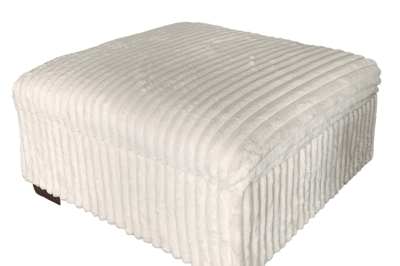 Texan Ivory Corduroy Ottoman