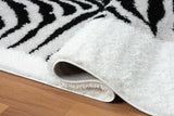 Comfy Shag Black White Area Rug