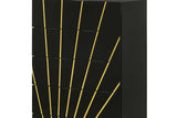 Zenia Black/Gold Modern Contemporary High Gloss Lacquer Solid Wood LED Bedroom Set - Ella Furniture