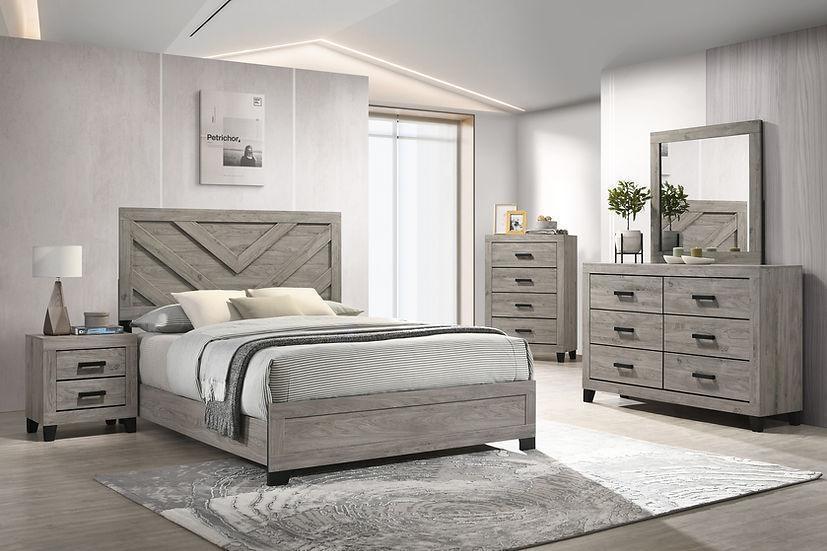 Avery Light Gray Panel Bedroom Set
