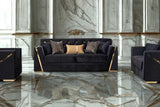 Hilena Black Velvet Living Room Set