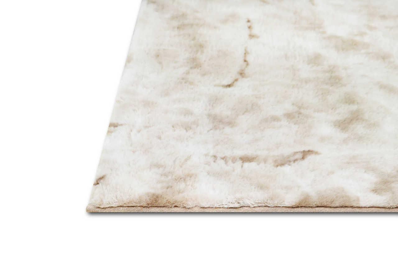 Rabbit -Td-beige Modern Transitional Art Silk Shine Rug - Ella Furniture