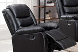 Miami Black PU 3-Piece Reclining Set