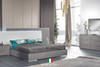 Fabiana Aspen Grey Modern Contemporary High Gloss Wood Eco Leather Italian Bedroom Set - Ella Furniture