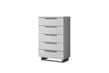 Kimera White Modern Contemporary High Gloss Lacquer Solid Wood 5-Drawers Chest - Ella Furniture