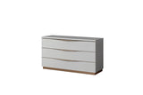 Kharma White And Gold Modern Contemporary High Gloss Lacquer Solid Wood 5-Drawers Chest - Ella Furniture