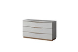 Kharma "Uph" White Contemporary High Gloss Lacquer Solid Wood 2-Drawers Nightstand - Ella Furniture