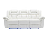 Party Time White Reclining Sofa, Loveseat Recliner