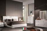 Infinity White Modern Contemporary Acacia Veneer Engineered Wood Panel Bedroom Set - Ella Furniture