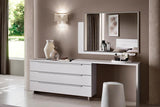 Kimera White Modern Contemporary High Gloss Lacquer Solid Wood LED Bedroom Set - Ella Furniture