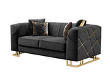 Designer Black with Gold Modern Contemporary Wood, Engineered Wood Velvet Chair - Ella Furniture