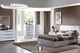 Kimera White Modern Contemporary High Gloss Lacquer Solid Wood 2-Drawers Nightstand - Ella Furniture