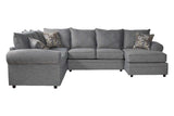 Marco Lagoon Gray Modern Reclining Sectional - Ella Furniture