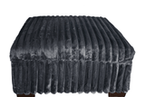 Texan Gray Corduroy Ottoman