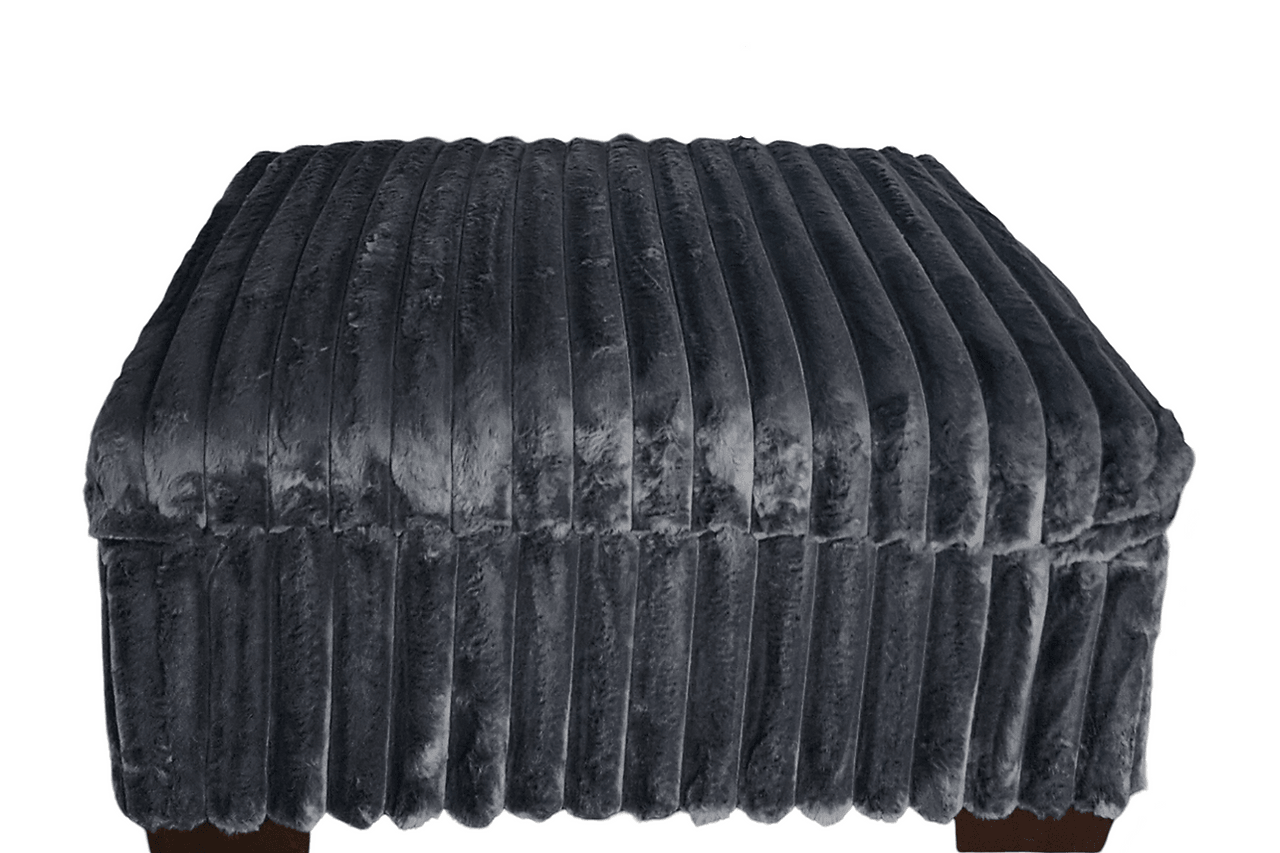 Texan Gray Corduroy Ottoman