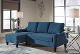 Ashley Jarreau Blue Solid Wood Metal Thick Fabric Polyester Sofa Chaise Sleeper - Ella Furniture