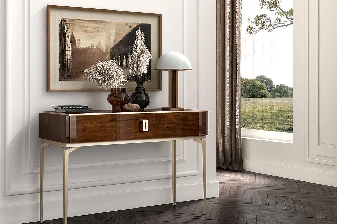 Eva Brown Modern Contemporary Solid Wood And Veneers 2-Drawers Nightstand - Ella Furniture