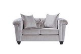 Lush Silver Modern Contemporary Solud Wood Velvet/Fabric Upholstered Tufted Sofa - Ella Furniture