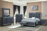 Meg Black/Gray Modern Nightstand - Ella Furniture