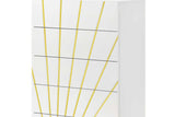 Safa White/Gold Modern Contemporary High Gloss Lacquer Solid Wood LED Bedroom Set - Ella Furniture