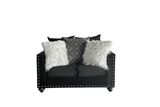 Zander Black Velvet 2-Piece Living Room Set