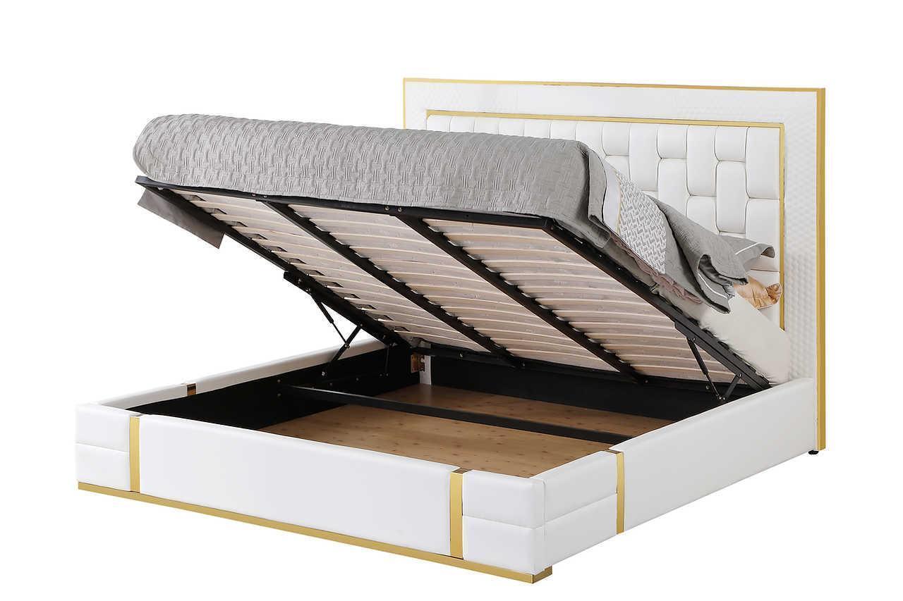 Marbella White Storage Platform King Bed