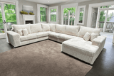 Texan Ivory Corduroy Ottoman