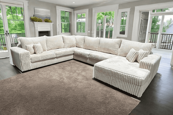 Texan Ivory Corduroy Sectional