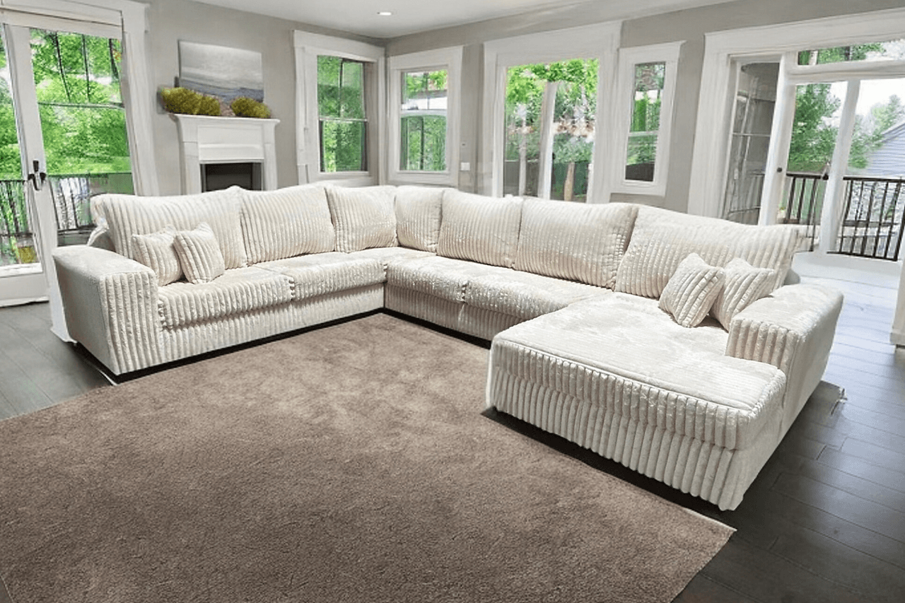 Texan Ivory Corduroy Sectional
