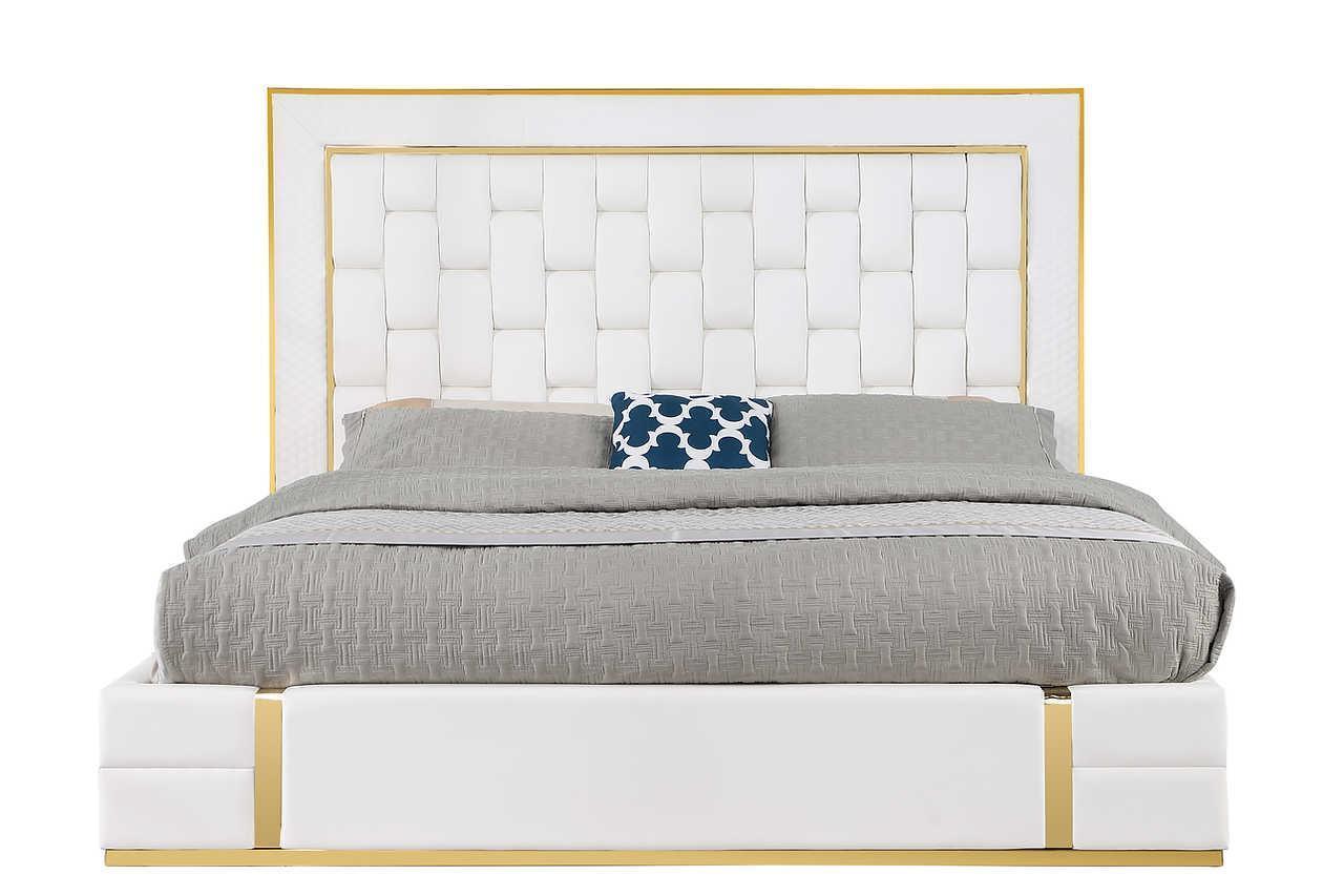 Marbella White Storage Platform Queen Bed