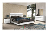 Luna White Contemporary Transitional High Gloss Lacquer Solid Wood Bedroom Set - Ella Furniture