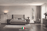 Medea II Vintage Oak Upholstered Italian Nightstand
